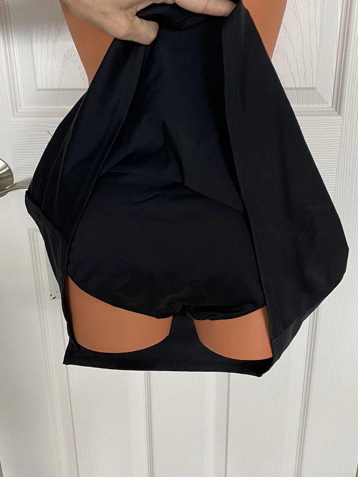 Parte inferior de natación Caribbean Joe talla 12 negra con falda nueva con etiquetas Foto 4 de 4