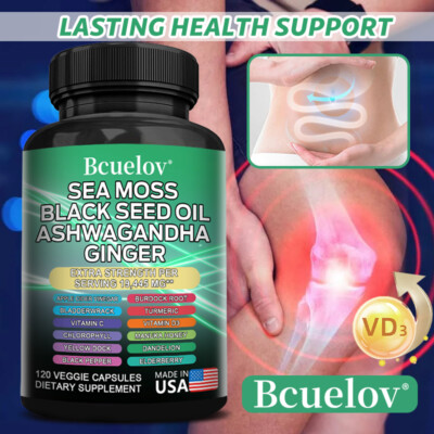 Seaweed Black Seed Oil, Ashwagandh Ginger High Strength 19,445 Mg Per Serving