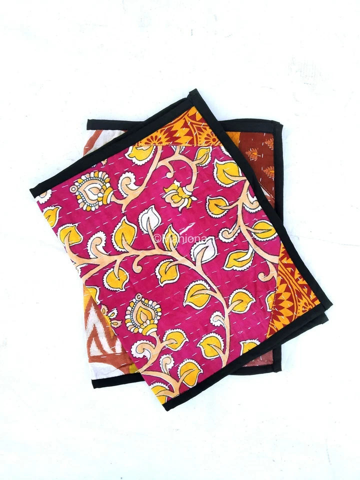 Colorful Kantha Placement table decor vintage placement 10 pcs table clothes - Image 4 of 4