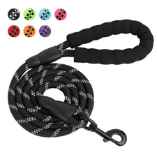 5FT Heavy Duty Training Dog Leash with Soft Padded Handle Reflective Rope Lead