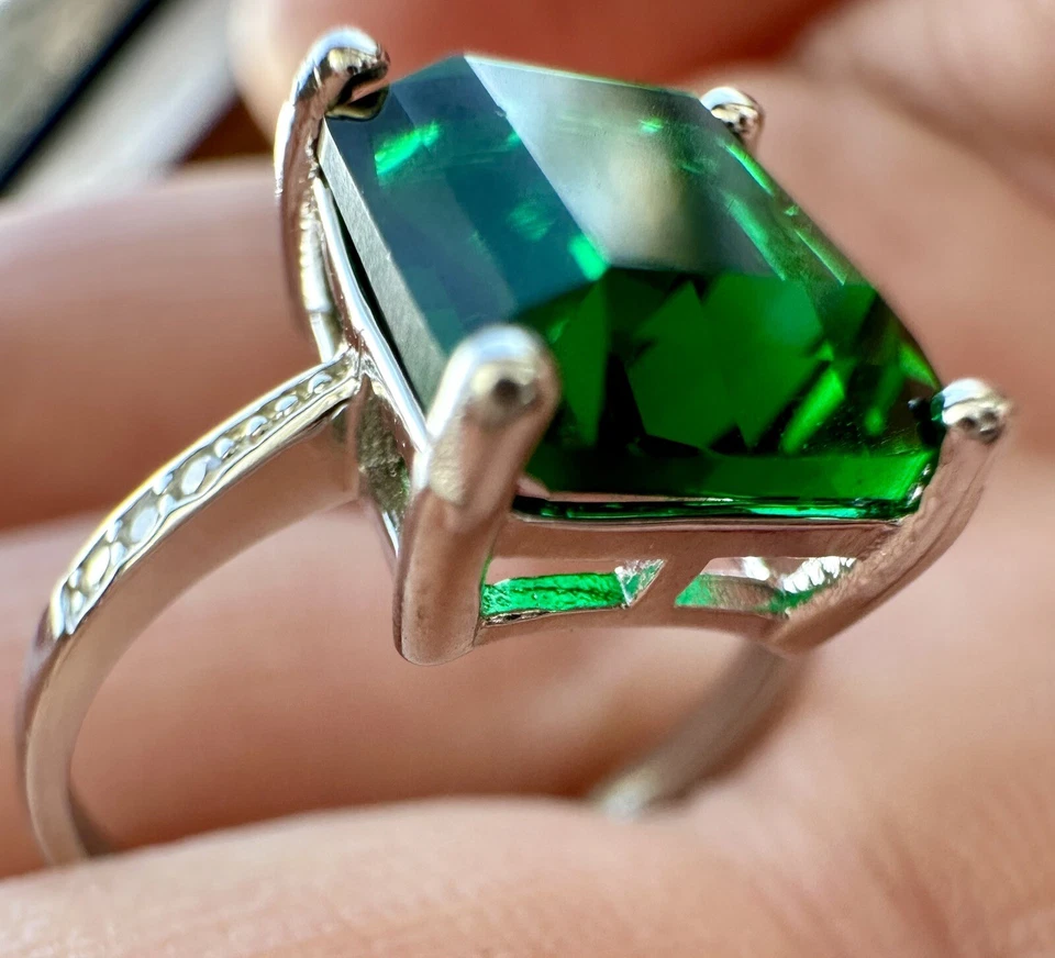 Smaragd Ring in grün 925 Sterling Silber für Damen - Bild 4 von 4