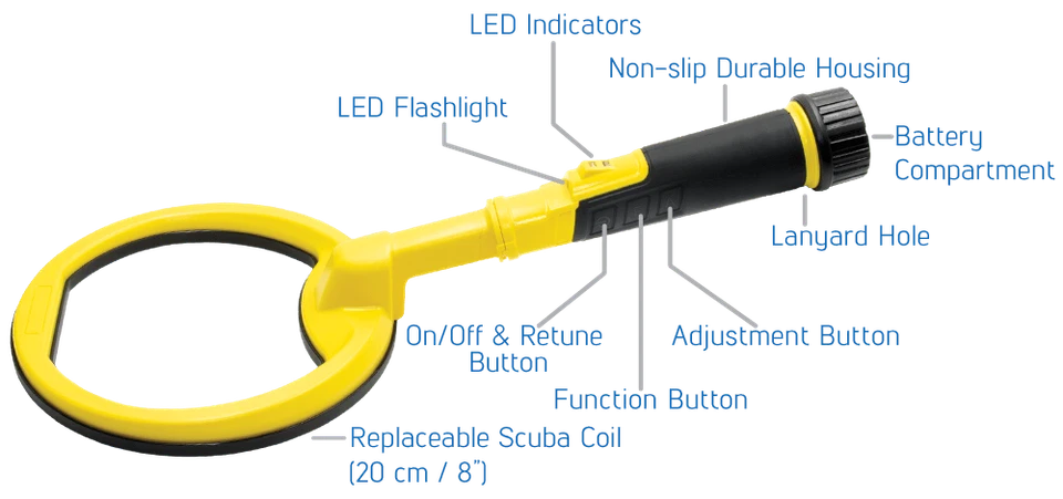 Nokta Makro PulseDive Scuba Waterproof Detector with 8" Coil (Yellow) - Image 2 of 4