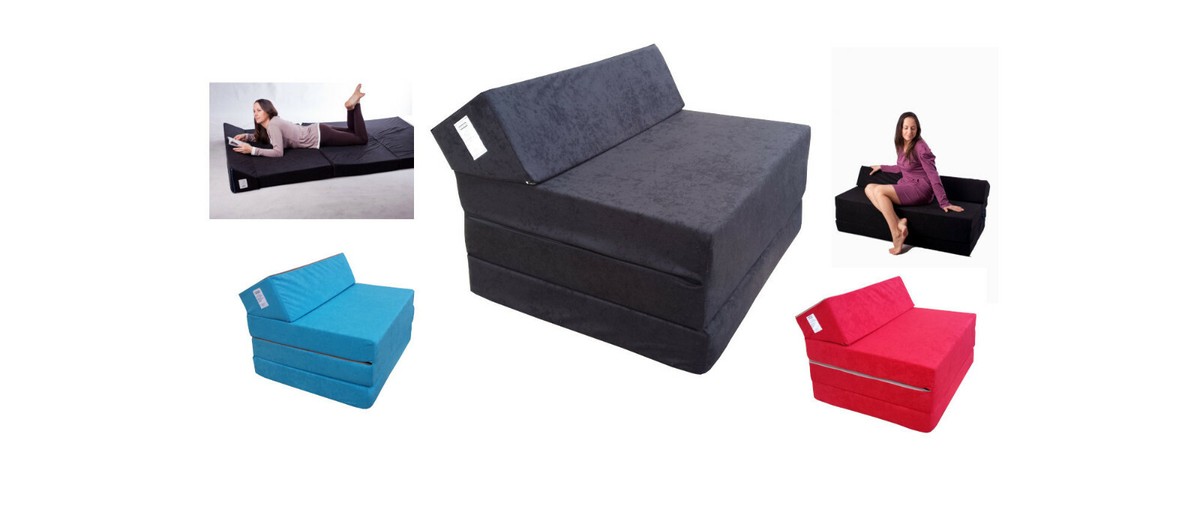 Colchón plegable de espuma cama invitados futon sillón adultos 200 cm FM