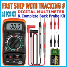 9PCS FULL Electrical Alligator Clip Probes 1000V 20A Multimeter Test Leads KIT