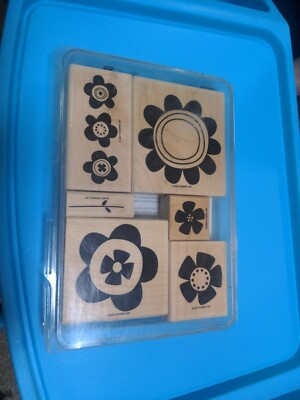 2007 VNT Stampin' Up! Definitely Decorative big Blooms Rubber/Wood craft Stamps