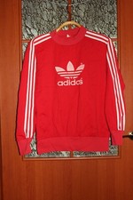 Vintage Adidas 1970s-1980's Red sweater Sweatshirt Top with white Logo on front