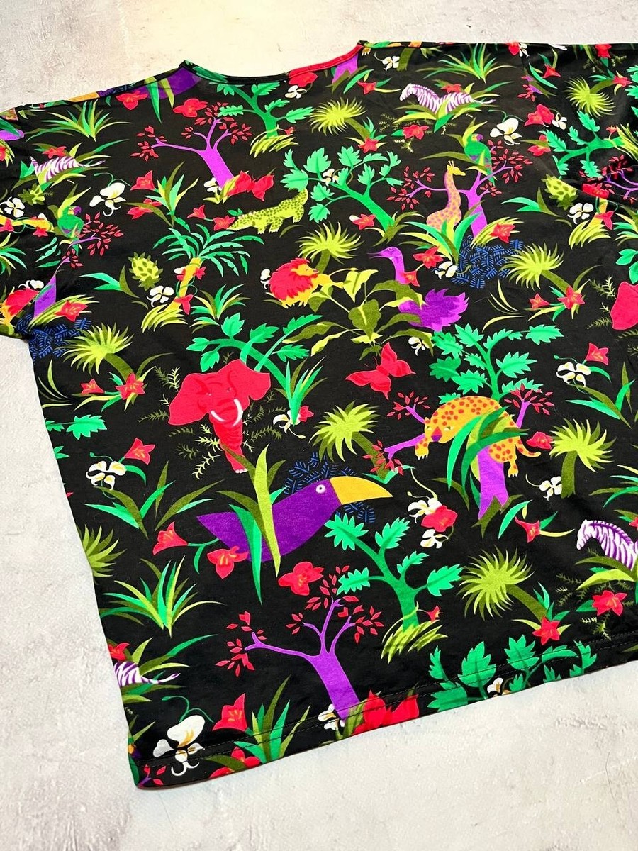 【Old gucci】激レア vintage print tee Gucci 80s Vintage Jungle Safari T Shirt Floral Animal Print