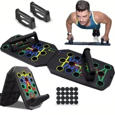 Portable Push-Up Board Fitness Set for Chest Abdomen Arms/Back Training