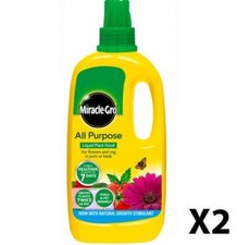 2 x Miracle-Gro All Purpose Liquid Plant Food Feed Concentrated Fertiliser 1L 7.50 per litre
