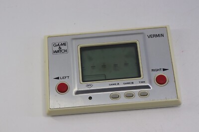 【訳あり、ジャンク品】ゲーム&ウォッチ バーミン(MT-03)1980年 Nintendo Game & Watch Silver Vermin MT-03 Made in Japan 1980