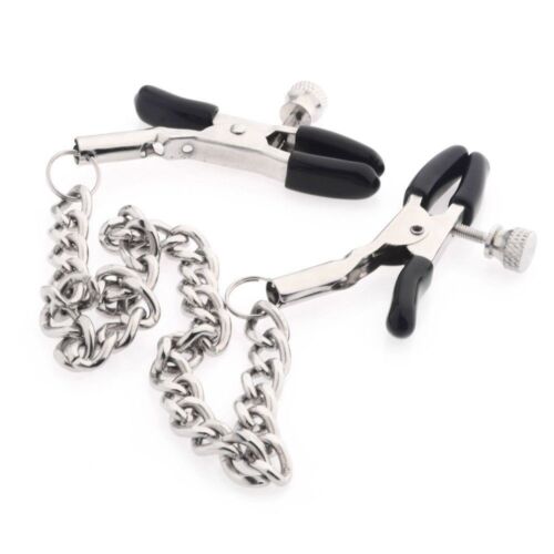 Fantasy-Nipple-Clamps-Breast-Clamps_Sex-Metal-Chain-Clip-Women-Adult-Flirt_Toy - Picture 4 of 10