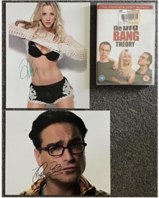 KALEY CUOCO/JOHNNY GALECKI,GENUINE HAND SIGNED PHOTOS.COA,THE BIG BANG THEORY