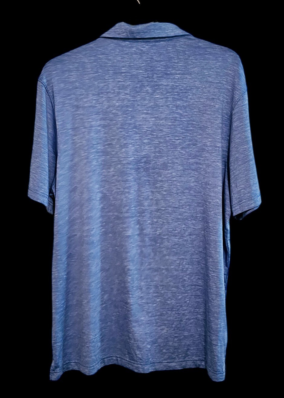 Champion Essentials Polo Shirt Men's Golf Tennis Stretch Split Hem Blue Large  thumbnail 9