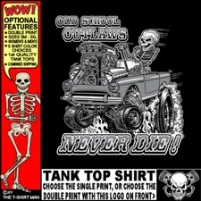 Sunbeam Tiger Hot Rod Muscle Car Gasser Drag Race Cartoony Skeleton Tank Top O17