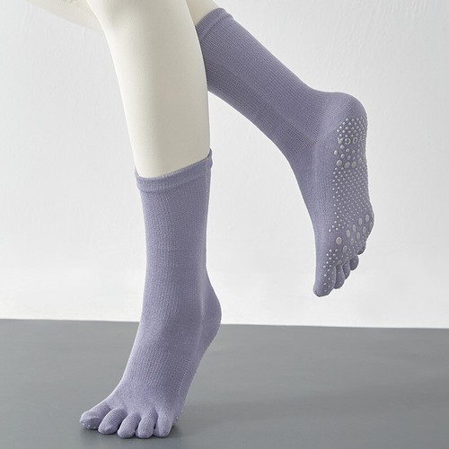 Cross grain high barrel rubber band professional women's anti-skid yoga socks