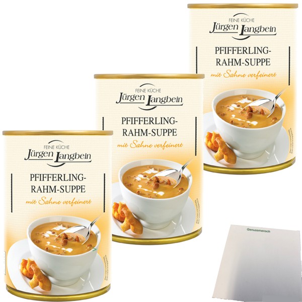 JüRgen Langbein Pfifferling-Rahm-Suppe Mit Sahne Verfeinert 3X400Ml Dose Usy-image