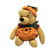 Disney Store Winnie The Pooh In Pumpkin Costume Bean Bag 8  Plush NWT RETIRED
