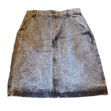 Sostanza 11 Black Acid Wash Jean Denim Pencil Skirt High Waisted Vintage Grunge