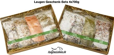 FANGDESLEBENS Räucherlauge Geschenk-Set 4 x 700g, Lauge, Forelle, Lachs, Aal, Gourmet, Spezial