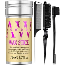 Slick Back Hair Brush, Hair Wax Stick 4Packs - Taming Flyaways & Edge Control - 