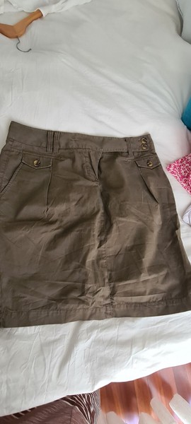 Massimo Dutti falda khaki 44 L saia jupe gonna Rock Blogger chic