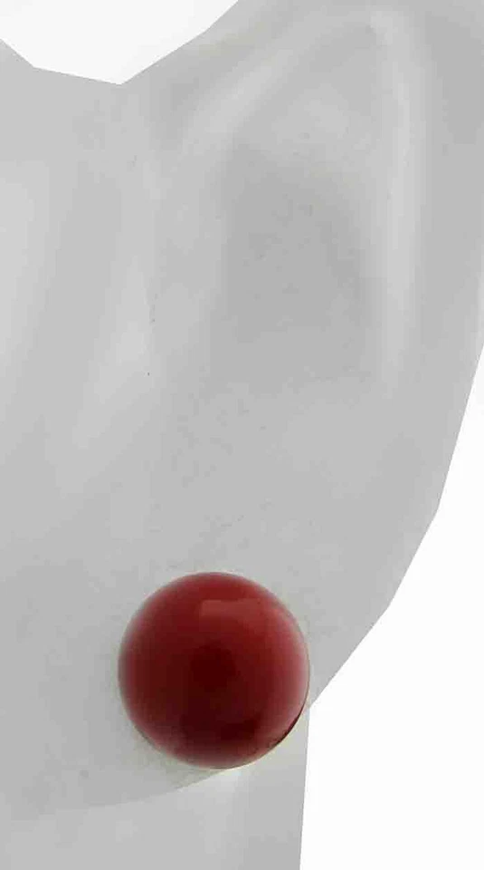 PENDIENTES CORAL GENUINO PLATA 925 - Nuevos Con Etiqueta - TORNILLO TRASERO - 10 mm Foto 2 de 4