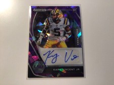 2021 Prizm Draft Picks Auto /99 Prizms Purple Ice #160 Kary Vincent Jr. LSU RC