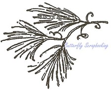 Christmas Pine Tree Branch Wood Mounted Rubber Stamp NORTHWOODS C8303 New