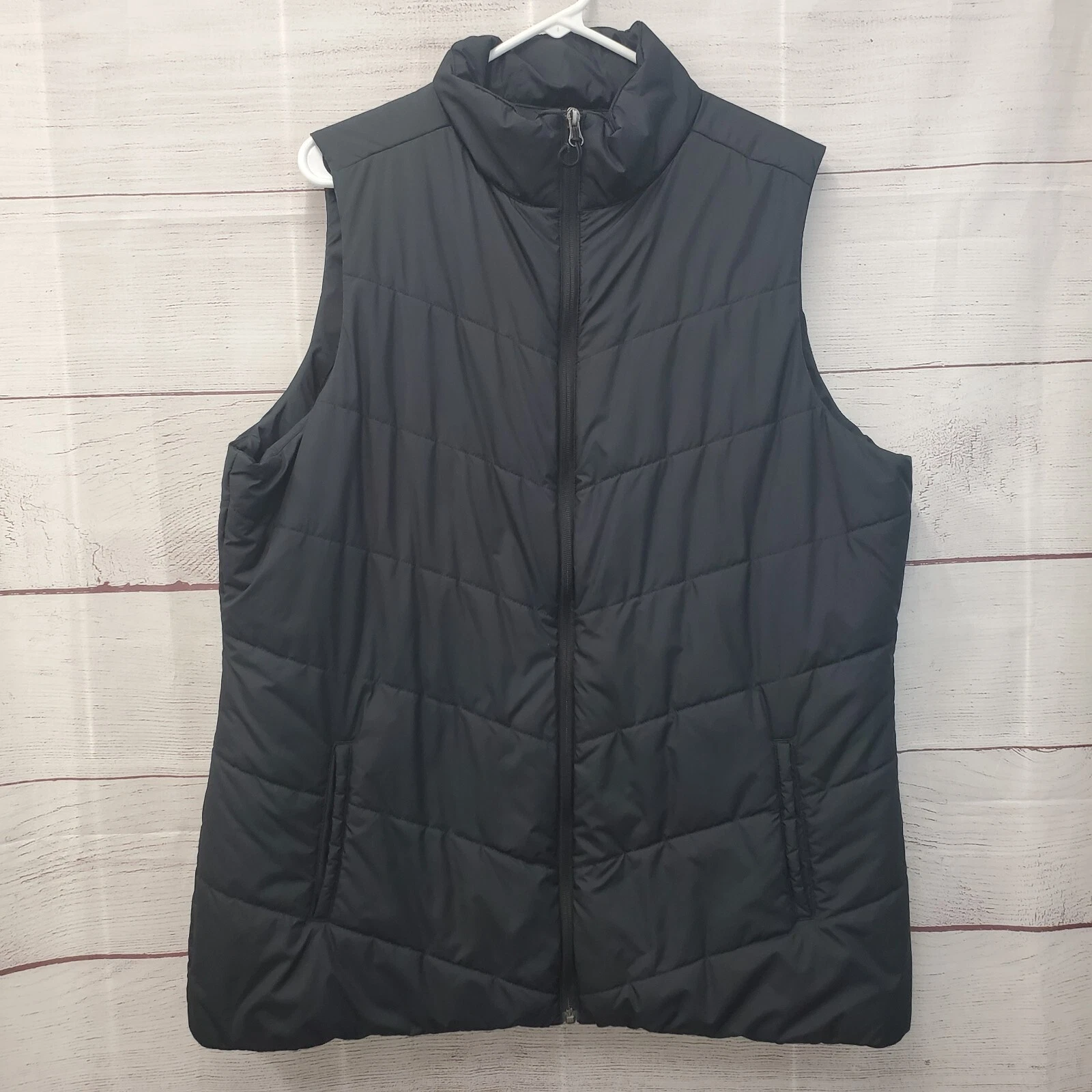 Cabela's Mens Puffer Black Vest 2XL Outdoor Hiking Pockets Zip Up Thinsulate