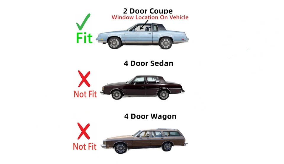 Fits Regal Monte Carlo Grand Prix Cutlass Coupe Driver Left Door Window Glass Foto 3 de 4