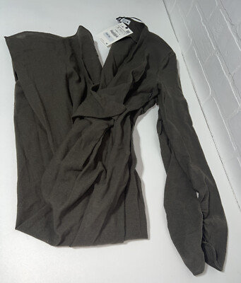 NWT! Very Nice Zara DRAPED WOOL BLEND DRESS Green Long