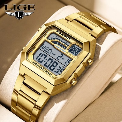 Herrenuhr Business Uhr Quarzuhr Digital Leuchtend Datum Chronograph Wasserdicht
