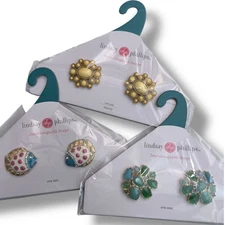 NEW Lindsay Phillips Interchangeable Snaps Jewelry Set Fish Ladybug Yellow Gems