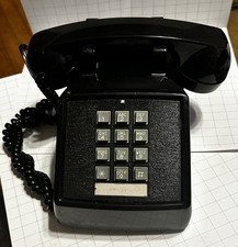 Cortelco Black Analog Desk Telephone 250000-VBA-20M 4-06 BK Retro Push Button