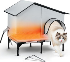 Heated Waterproof Cat House - Insulated Shelter for Outdoor Cats in Winter