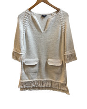 Chanel Off-White Knit Fringe Dress