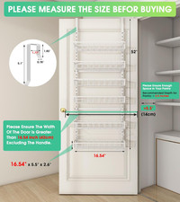 Over The Door Pantry Organizer, Wall Mount Spice Rack, Pantry Hanging Storage an