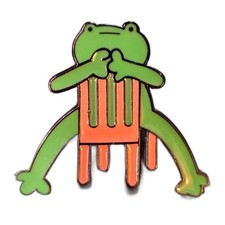 Cute dancing frog enamel pin