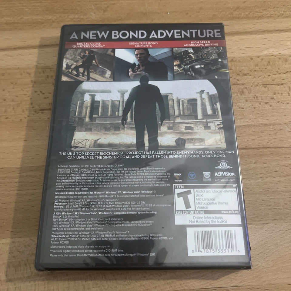 Rare HTF Blood Stone 007 James Bond Daniel Craig (Windows PC DVD, 2010) Complete - Image 2 of 4