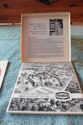 Vtg John Gould Commemorative Tile 50th Anniversary TEXACO Beacon NY Facility