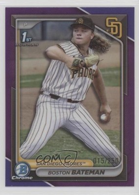 2024 Bowman Draft Chrome Purple Refractor 15/250 Boston Bateman #BDC-34 6ns