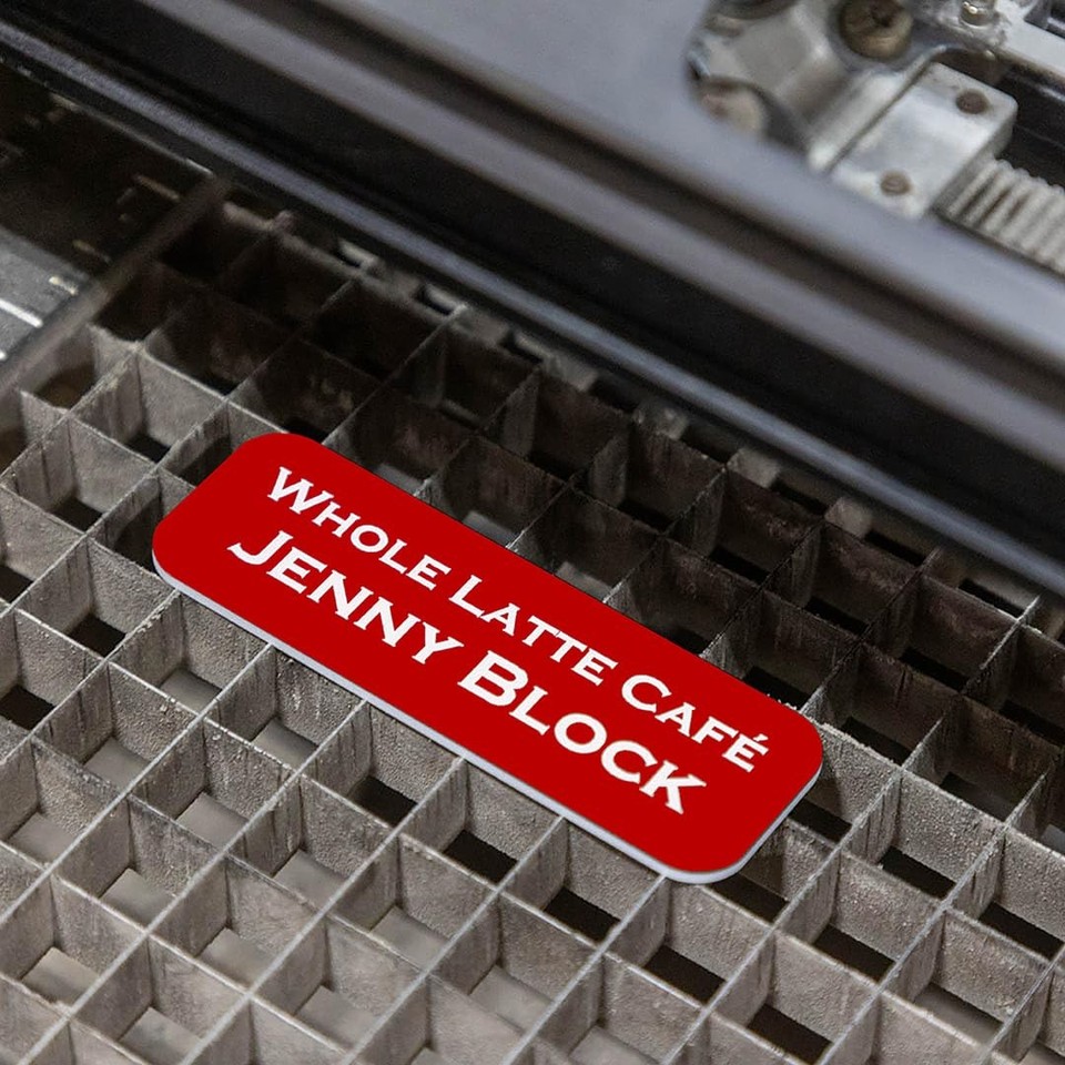 10 Pack Red Name Tag Badge Blanks 1