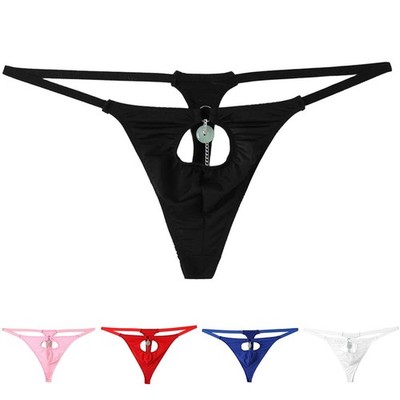 O Ring Loch G Strings für Männer Hohl Design Schritt offen Tanga Unterwäsche
