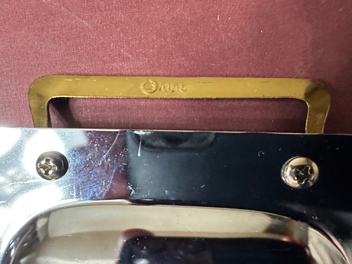 Vintage Wales Sushi Warming/Serving Polished Metal With Brass Accent Handles - Picture 13 of 14