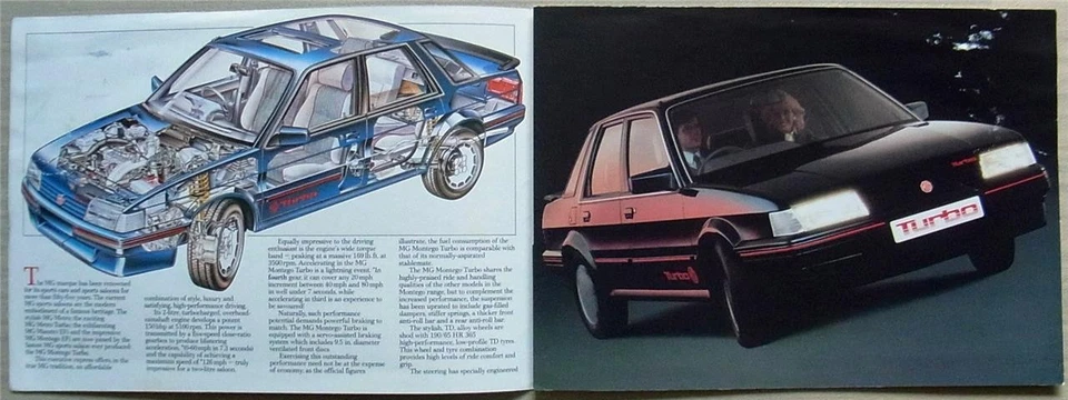 MG MONTEGO TURBO Car Sales Brochure c1987 #3711 - Image 2 of 3