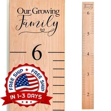 Tabla De Crecimiento, Tabla De Madera Para Niños, Tabla De Altura 63"x6.7" NUEVO