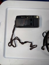 Fuji Tele Point Shoot 35mm Film Camera Black Built-in Flash.