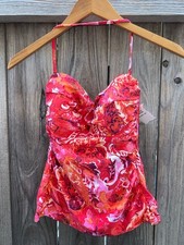 Lauren Ralph Lauren Floral Coral Tankini Top Size 6