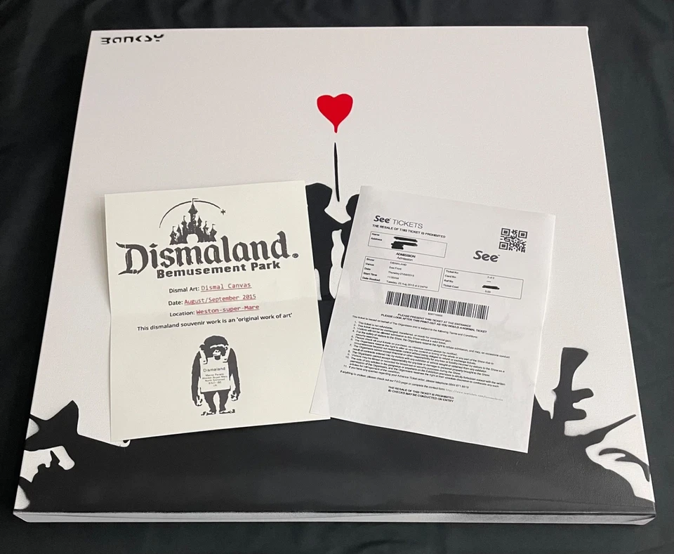 Pintura Banksy Rara Grande Dismaland 2015 con papeleo Foto 4 de 4