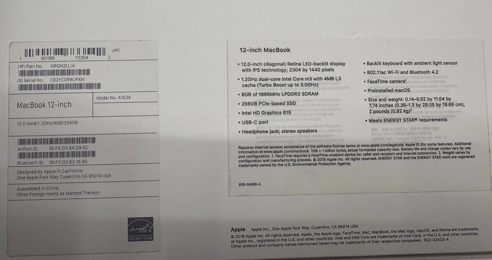 Apple MMGL2LL/A CRB Macbook Pantalla Retina de 12 pulgadas Intel Core m3 256 GB Oro Rosa Foto 3 de 4